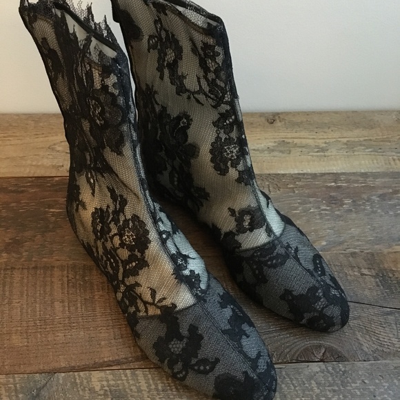 Rare Lace & Mesh Flat Boot Hidden Zip Boot Armani - Picture 2 of 8